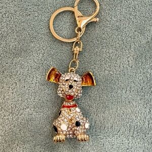 Dog Keychain with Gold Accents with moveable head NWOT